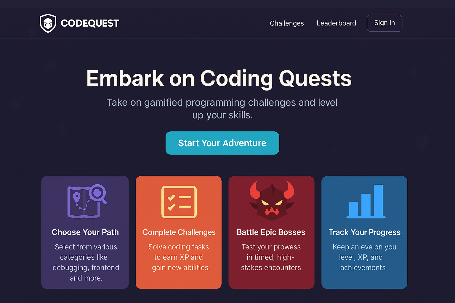 CodeQuest Main Page